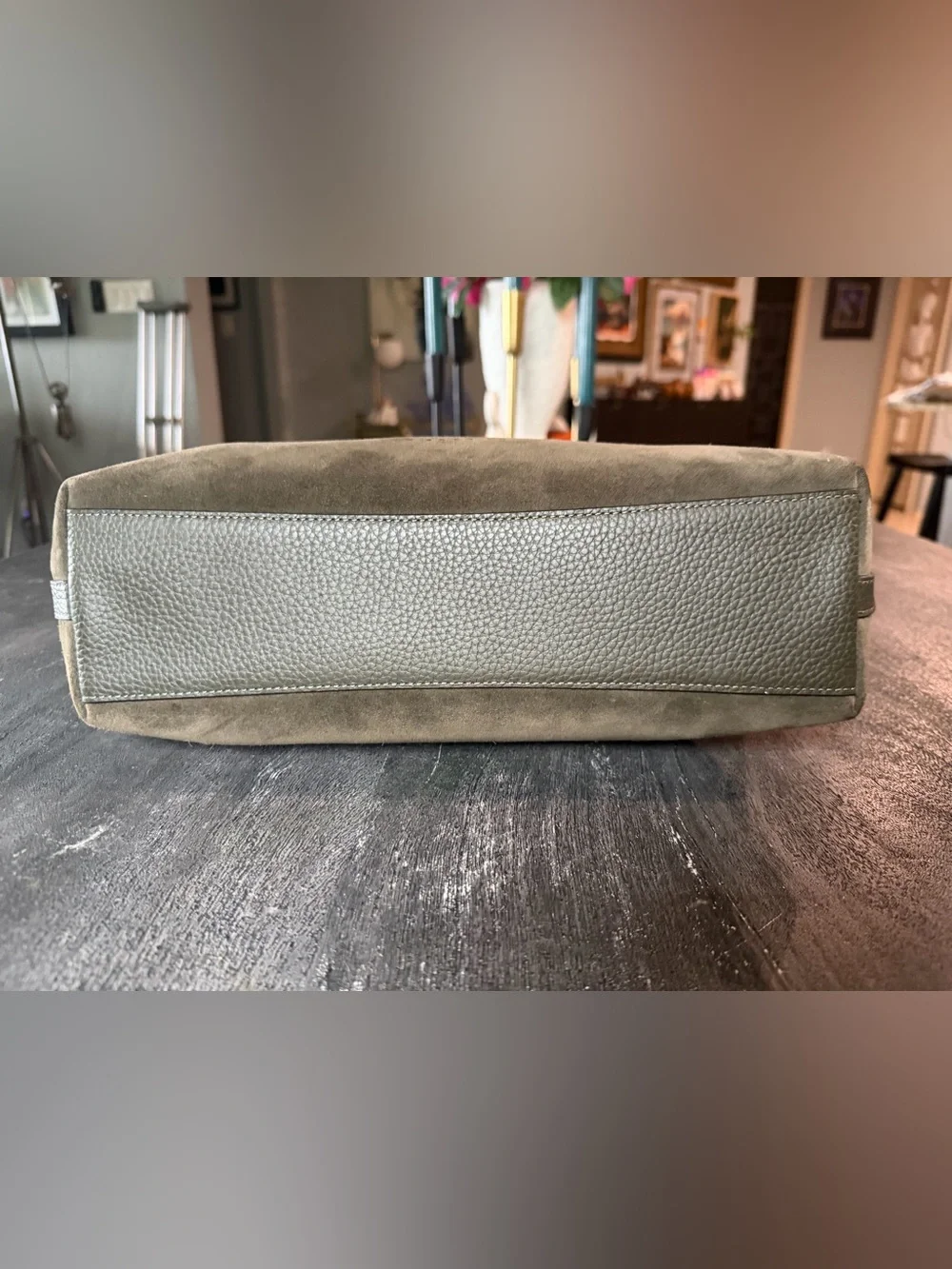 Coach Finn Olive Green Suede Messenger Crossbody